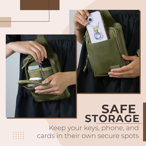 Everyday Small Crossbody Bag Water-Resistant Sling for Travel and Outdoor - Picture 6 of 7